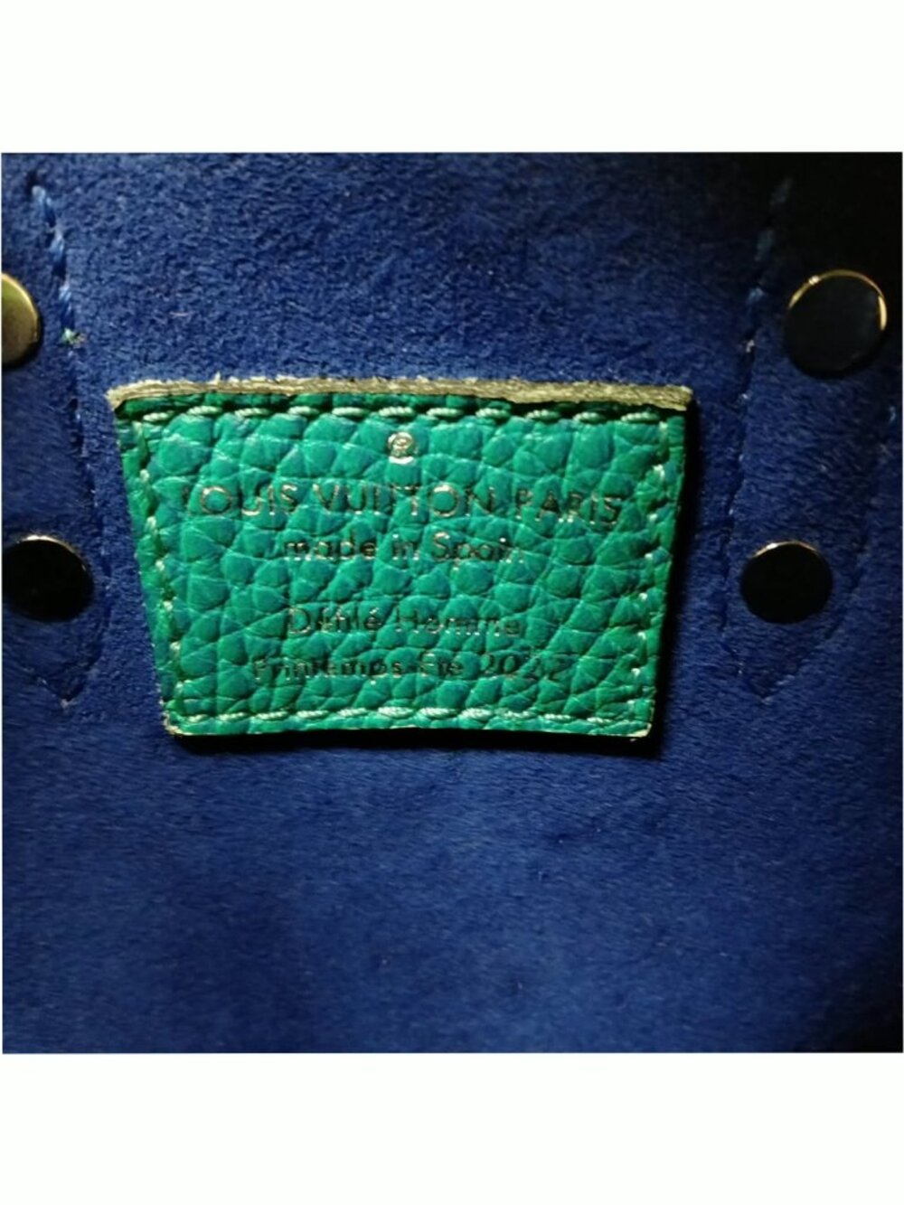 Authentic Louis Vuitton Onthego Mini Blue Green Empreinte Leather Chain Tote Bag - Picture 15 of 16